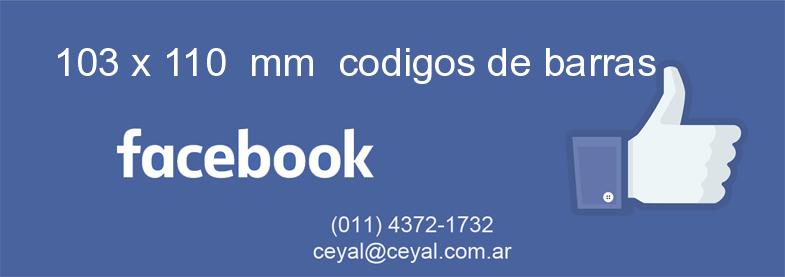 103 x 110  mm  codigos de barras