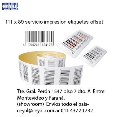 111 x 89 servicio impresion etiquetas offset