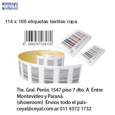 114 x 186 etiquetas textiles ropa