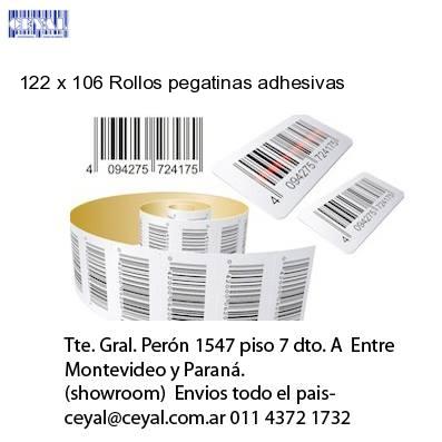 122 x 106 Rollos pegatinas adhesivas