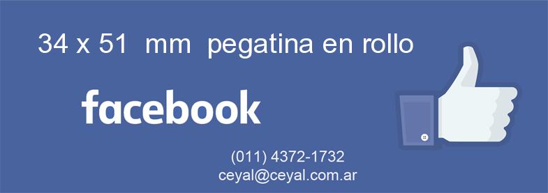 34 x 51  mm  pegatina en rollo