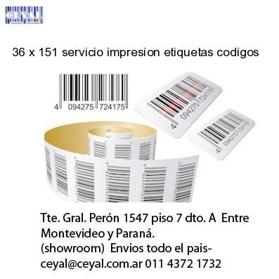 36 x 151 servicio impresion etiquetas codigos