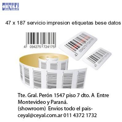 47 x 187 servicio impresion etiquetas bese datos
