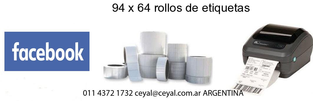 94 x 64 rollos de etiquetas