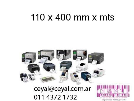 110 x 400 mm x mts