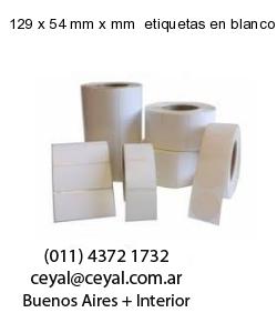 129 x 54 mm x mm  etiquetas en blanco