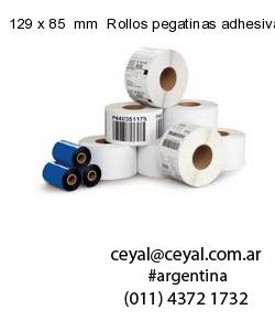 129 x 85  mm  Rollos pegatinas adhesivas