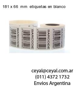 181 x 66  mm  etiquetas en blanco