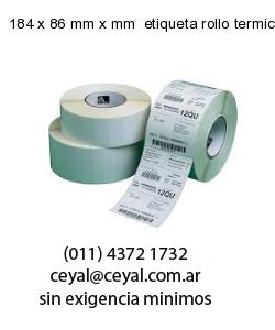 184 x 86 mm x mm  etiqueta rollo termico