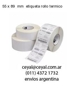 55 x 89  mm  etiqueta rollo termico