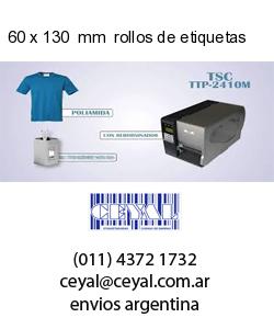 60 x 130  mm  rollos de etiquetas