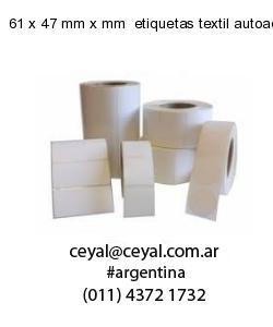 61 x 47 mm x mm  etiquetas textil autoadhesivas