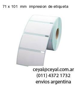 71 x 101  mm  impresion de etiqueta