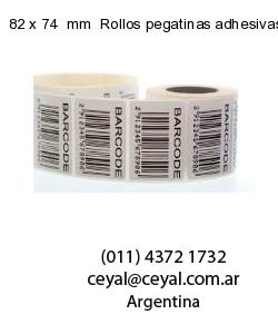 82 x 74  mm  Rollos pegatinas adhesivas