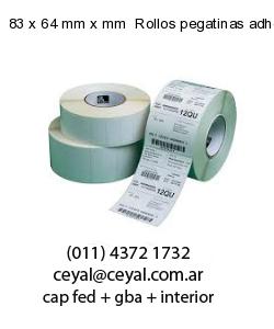 83 x 64 mm x mm  Rollos pegatinas adhesivas