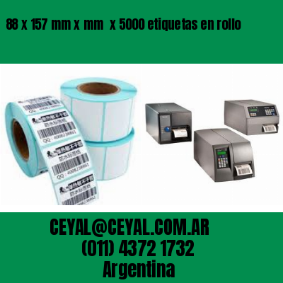 88 x 157 mm x mm  x 5000 etiquetas en rollo