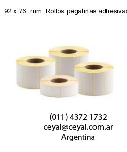 92 x 76  mm  Rollos pegatinas adhesivas