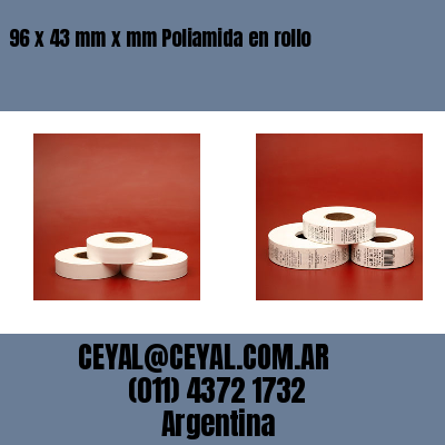 96 x 43 mm x mm Poliamida en rollo