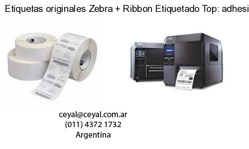 Etiquetas originales Zebra   Ribbon Etiquetado Top: adhesivo   ribbo