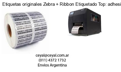 Etiquetas originales Zebra   Ribbon Etiquetado Top: adhesivo   ribbo