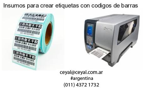 Insumos para crear etiquetas con codigos de barras