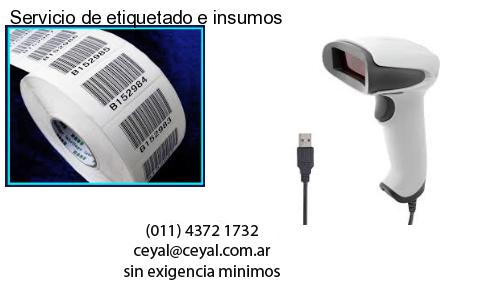 Servicio de etiquetado e insumos