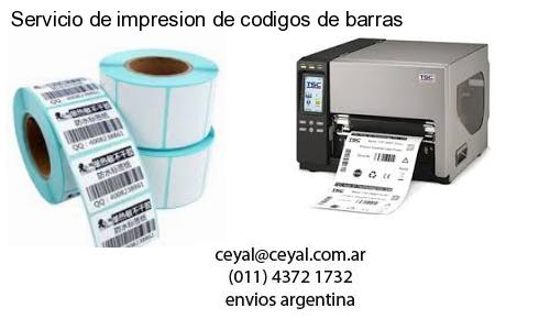 Servicio de impresion de codigos de barras