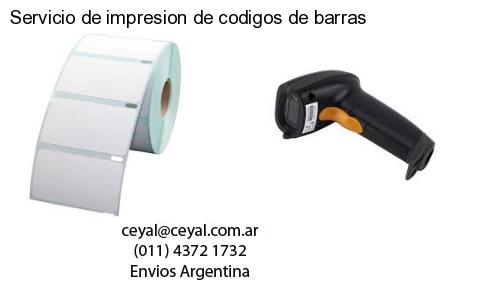 Servicio de impresion de codigos de barras