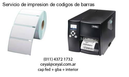 Servicio de impresion de codigos de barras