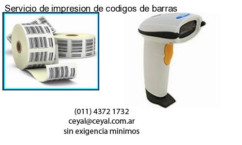 Servicio de impresion de codigos de barras