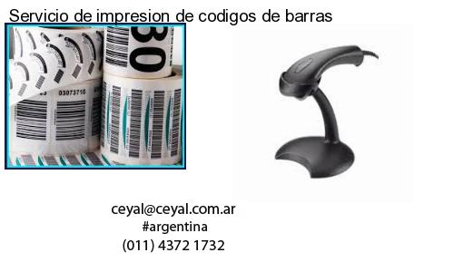 Servicio de impresion de codigos de barras