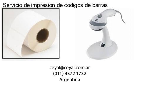 Servicio de impresion de codigos de barras