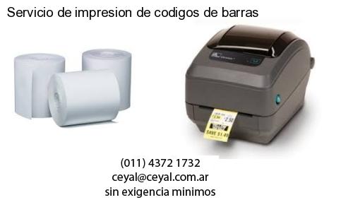 Servicio de impresion de codigos de barras
