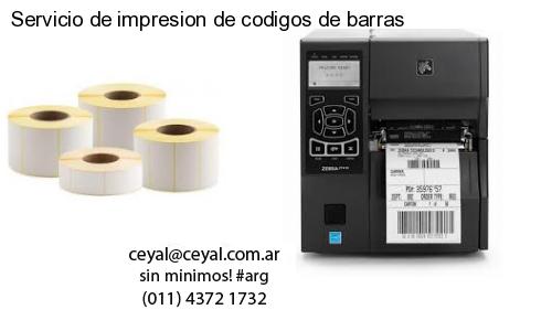 Servicio de impresion de codigos de barras