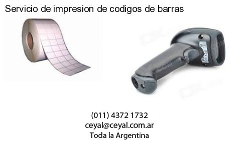 Servicio de impresion de codigos de barras