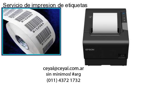 Servicio de impresion de etiquetas