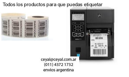 Todos los productos para que puedas etiquetar