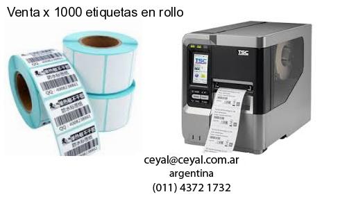 Venta x 1000 etiquetas en rollo