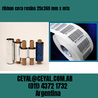 ribbon cera resina 25×269 mm x mts