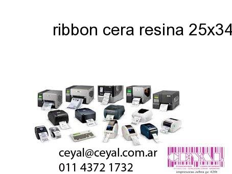 ribbon cera resina 25x344 mm x mts