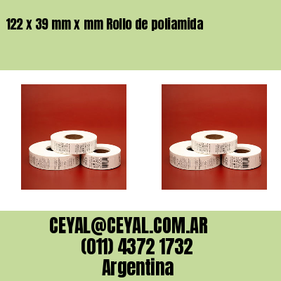 122 x 39 mm x mm Rollo de poliamida