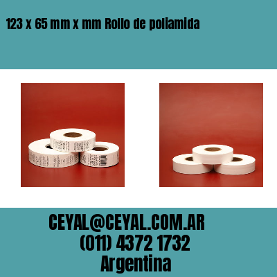 123 x 65 mm x mm Rollo de poliamida