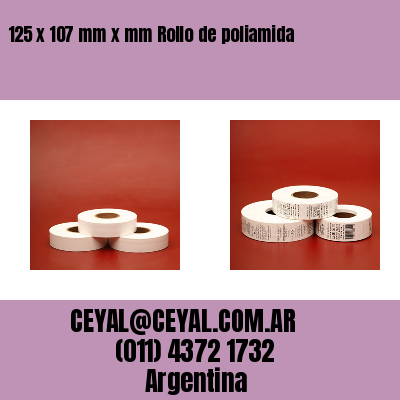 125 x 107 mm x mm Rollo de poliamida