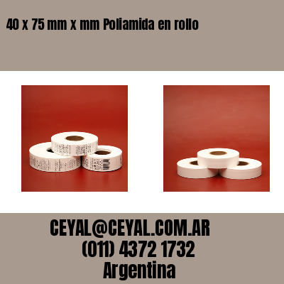 40 x 75 mm x mm Poliamida en rollo