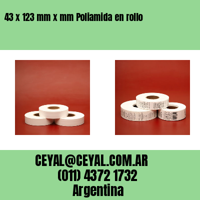 43 x 123 mm x mm Poliamida en rollo