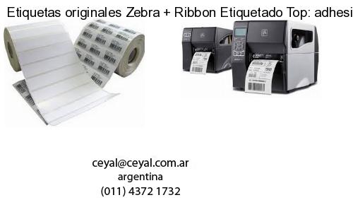 Etiquetas originales Zebra   Ribbon Etiquetado Top: adhesivo   ribbo