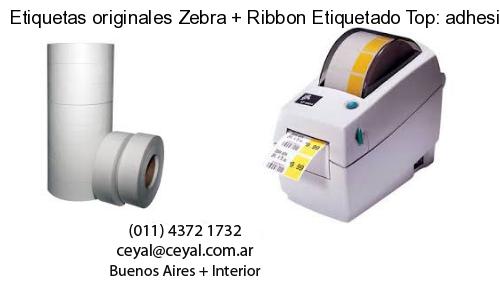Etiquetas originales Zebra   Ribbon Etiquetado Top: adhesivo   ribbo
