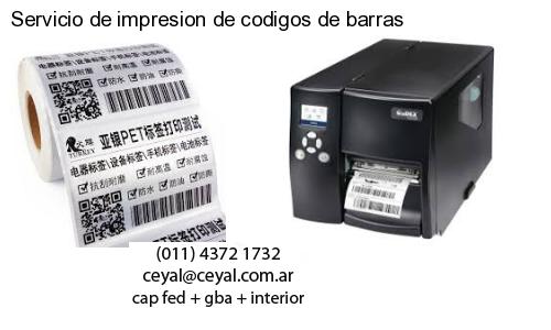 Servicio de impresion de codigos de barras