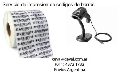Servicio de impresion de codigos de barras