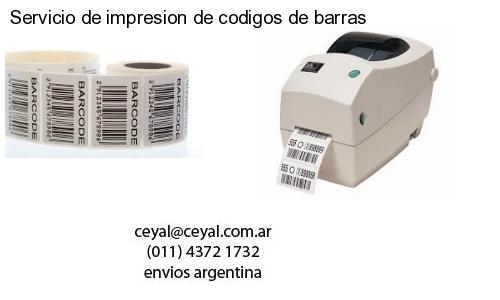 Servicio de impresion de codigos de barras